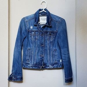 Abercrombie and Fitch Denim Distressed Jean Jacket.   Size S